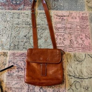 Brown Leather Crossbody Shoulder Bag